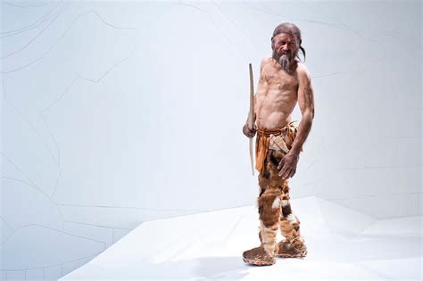 Getty Images Two German hikers observe &214;tzi in the glacier. . Otzi the iceman true appearance